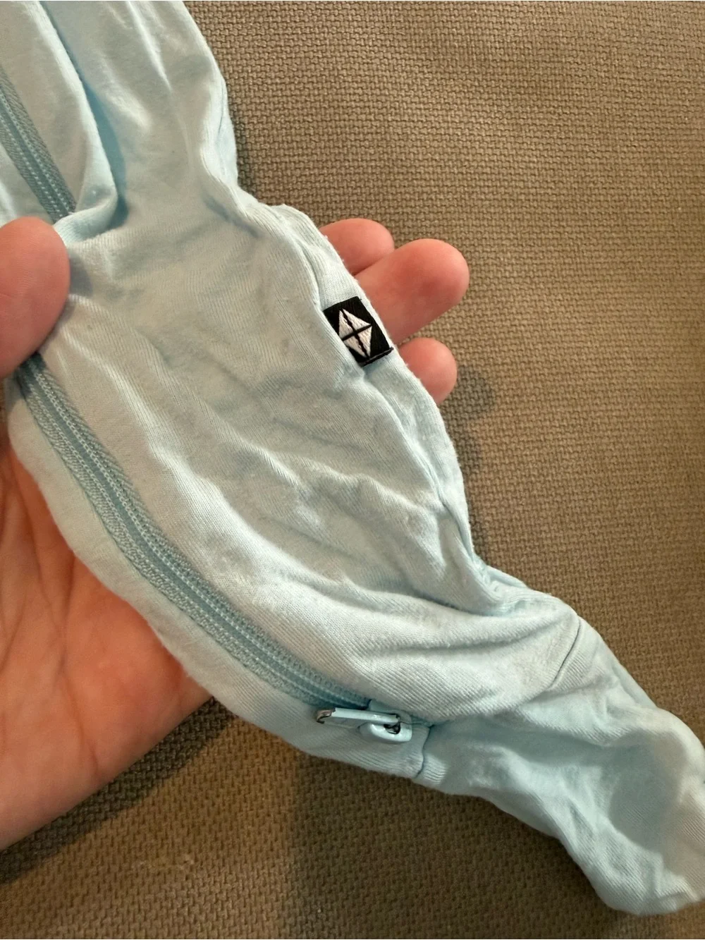 Kyte BABY Light Blue Zip Footed One-Piece